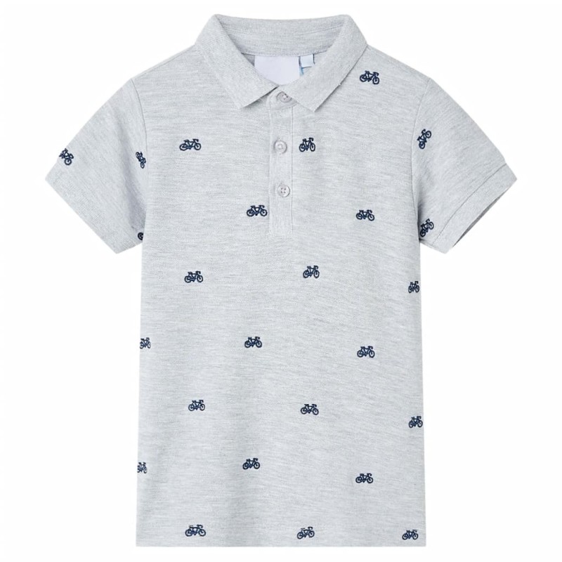 Kinder-Poloshirt Grau Melange 92 Kinder-Poloshirt Grau Melange 92