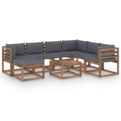 8-tlg. Garten-Lounge-Set mit Kissen in Anthrazit