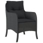 vidaXL 5-tlg. Garten-Essgruppe mit Kissen Schwarz Poly Rattan vidaXL 5-tlg. Garten-Essgruppe mit Kissen Schwarz Poly Rattan