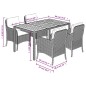 vidaXL 5-tlg. Garten-Essgruppe mit Kissen Schwarz Poly Rattan vidaXL 5-tlg. Garten-Essgruppe mit Kissen Schwarz Poly Rattan