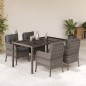 vidaXL 5-tlg. Garten-Essgruppe mit Kissen Grau Poly Rattan vidaXL 5-tlg. Garten-Essgruppe mit Kissen Grau Poly Rattan