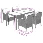 vidaXL 5-tlg. Garten-Essgruppe mit Kissen Grau Poly Rattan vidaXL 5-tlg. Garten-Essgruppe mit Kissen Grau Poly Rattan