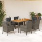 vidaXL 7-tlg. Garten-Essgruppe mit Kissen Grau Poly Rattan vidaXL 7-tlg. Garten-Essgruppe mit Kissen Grau Poly Rattan