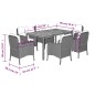 vidaXL 7-tlg. Garten-Essgruppe mit Kissen Grau Poly Rattan vidaXL 7-tlg. Garten-Essgruppe mit Kissen Grau Poly Rattan