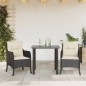 vidaXL 3-tlg. Garten-Essgruppe mit Kissen Schwarz Poly Rattan vidaXL 3-tlg. Garten-Essgruppe mit Kissen Schwarz Poly Rattan