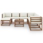 9-tlg. Garten-Lounge-Set mit Kissen Creme 9-tlg. Garten-Lounge-Set mit Kissen Creme