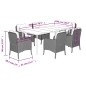 vidaXL 7-tlg. Garten-Essgruppe mit Kissen Grau Poly Rattan vidaXL 7-tlg. Garten-Essgruppe mit Kissen Grau Poly Rattan