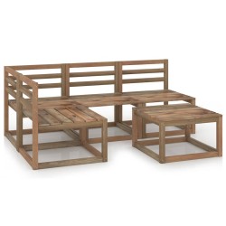5-tlg. Garten-Lounge-Set Braun Imprägniertes Kiefernholz