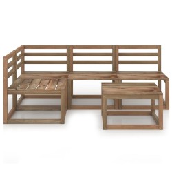 5-tlg. Garten-Lounge-Set Braun Imprägniertes Kiefernholz