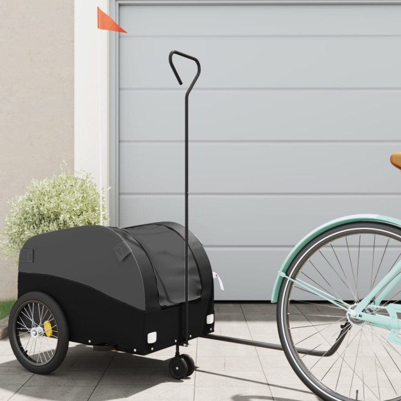 vidaXL Fahrradanhänger Schwarz 30 kg Eisen vidaXL Fahrradanhänger Schwarz 30 kg Eisen