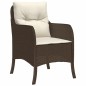 vidaXL 7-tlg. Garten-Essgruppe mit Kissen Braun Poly Rattan vidaXL 7-tlg. Garten-Essgruppe mit Kissen Braun Poly Rattan