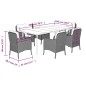 vidaXL 7-tlg. Garten-Essgruppe mit Kissen Braun Poly Rattan vidaXL 7-tlg. Garten-Essgruppe mit Kissen Braun Poly Rattan
