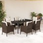 vidaXL 7-tlg. Garten-Essgruppe mit Kissen Braun Poly Rattan vidaXL 7-tlg. Garten-Essgruppe mit Kissen Braun Poly Rattan