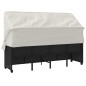 vidaXL Sonnenliege mit Dach und Kissen Schwarz Poly Rattan vidaXL Sonnenliege mit Dach und Kissen Schwarz Poly Rattan
