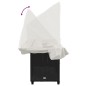 vidaXL Sonnenliege mit Dach und Kissen Schwarz Poly Rattan vidaXL Sonnenliege mit Dach und Kissen Schwarz Poly Rattan