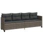 vidaXL Sonnenliege mit Kissen Grau Poly Rattan vidaXL Sonnenliege mit Kissen Grau Poly Rattan