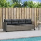 vidaXL Sonnenliege mit Kissen Grau Poly Rattan vidaXL Sonnenliege mit Kissen Grau Poly Rattan