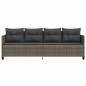 vidaXL Sonnenliege mit Kissen Grau Poly Rattan vidaXL Sonnenliege mit Kissen Grau Poly Rattan