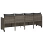 vidaXL Sonnenliege mit Kissen Grau Poly Rattan vidaXL Sonnenliege mit Kissen Grau Poly Rattan