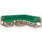 9-tlg. Garten-Lounge-Set mit Kissen Grün 9-tlg. Garten-Lounge-Set mit Kissen Grün