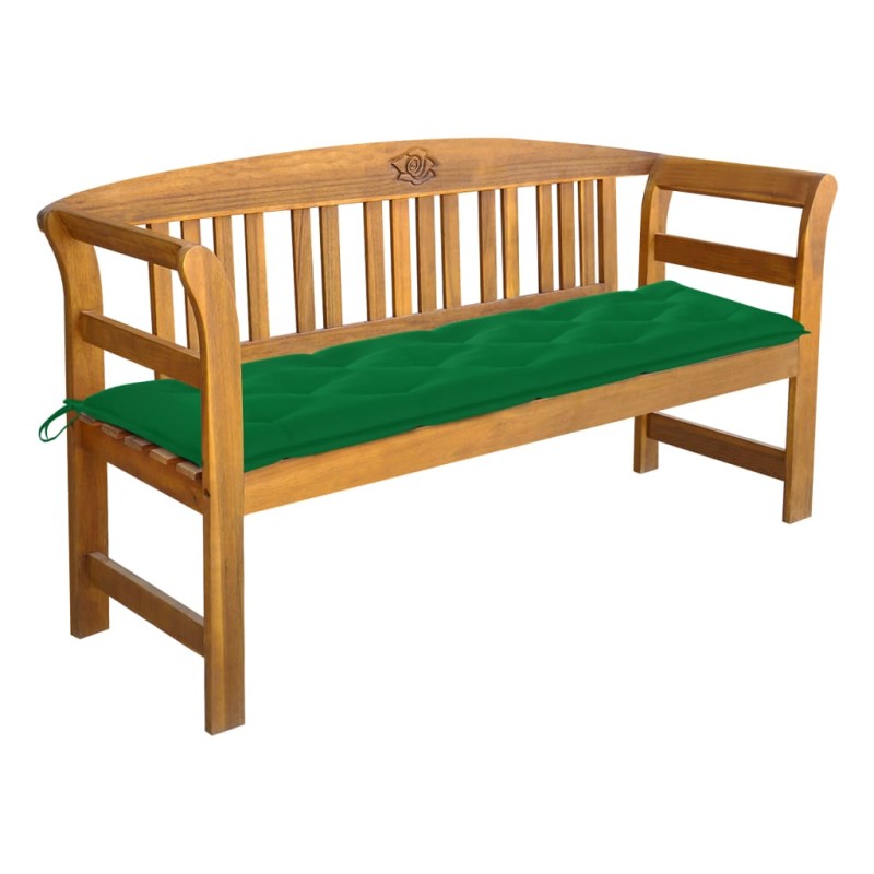 Gartenbank mit Auflage 157 cm Massivholz Akazie Gartenbank mit Auflage 157 cm Massivholz Akazie
