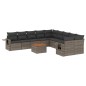 vidaXL 11-tlg. Garten-Sofagarnitur mit Kissen Grau Poly Rattan vidaXL 11-tlg. Garten-Sofagarnitur mit Kissen Grau Poly Rattan