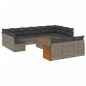 vidaXL 14-tlg. Garten-Sofagarnitur mit Kissen Grau Poly Rattan vidaXL 14-tlg. Garten-Sofagarnitur mit Kissen Grau Poly Rattan