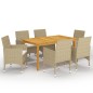 vidaXL 7-tlg. Garten-Essgruppe Beige vidaXL 7-tlg. Garten-Essgruppe Beige