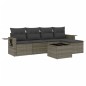 vidaXL 6-tlg. Garten-Sofagarnitur mit Kissen Grau Poly Rattan vidaXL 6-tlg. Garten-Sofagarnitur mit Kissen Grau Poly Rattan
