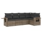 vidaXL 5-tlg. Garten-Sofagarnitur mit Kissen Grau Poly Rattan vidaXL 5-tlg. Garten-Sofagarnitur mit Kissen Grau Poly Rattan