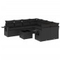 vidaXL 9-tlg. Garten-Sofagarnitur mit Kissen Schwarz Poly Rattan vidaXL 9-tlg. Garten-Sofagarnitur mit Kissen Schwarz Poly Rattan