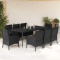 vidaXL 9-tlg. Garten-Essgruppe mit Kissen Schwarz Poly Rattan vidaXL 9-tlg. Garten-Essgruppe mit Kissen Schwarz Poly Rattan