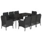 vidaXL 9-tlg. Garten-Essgruppe mit Kissen Schwarz Poly Rattan vidaXL 9-tlg. Garten-Essgruppe mit Kissen Schwarz Poly Rattan