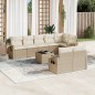 vidaXL 9-tlg. Garten-Sofagarnitur mit Kissen Beige Poly Rattan vidaXL 9-tlg. Garten-Sofagarnitur mit Kissen Beige Poly Rattan