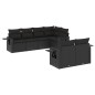 vidaXL 7-tlg. Garten-Sofagarnitur mit Kissen Schwarz Poly Rattan vidaXL 7-tlg. Garten-Sofagarnitur mit Kissen Schwarz Poly Rattan