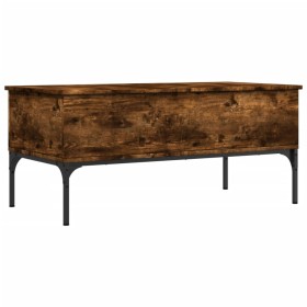 vidaXL Couchtisch Räuchereiche 100x50x45 cm Holzwerkstoff und Metall