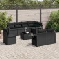 vidaXL 9-tlg. Garten-Sofagarnitur mit Kissen Schwarz Poly Rattan vidaXL 9-tlg. Garten-Sofagarnitur mit Kissen Schwarz Poly Rattan