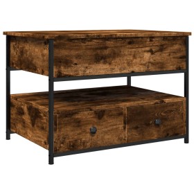 vidaXL Couchtisch Räuchereiche 70x50x50 cm Holzwerkstoff und Metall