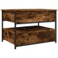 vidaXL Couchtisch Räuchereiche 70x50x50 cm Holzwerkstoff und Metall vidaXL Couchtisch Räuchereiche 70x50x50 cm Holzwerkstoff und Metall