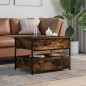 vidaXL Couchtisch Räuchereiche 70x50x50 cm Holzwerkstoff und Metall vidaXL Couchtisch Räuchereiche 70x50x50 cm Holzwerkstoff und Metall