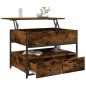 vidaXL Couchtisch Räuchereiche 70x50x50 cm Holzwerkstoff und Metall vidaXL Couchtisch Räuchereiche 70x50x50 cm Holzwerkstoff und Metall