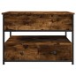 vidaXL Couchtisch Räuchereiche 70x50x50 cm Holzwerkstoff und Metall vidaXL Couchtisch Räuchereiche 70x50x50 cm Holzwerkstoff und Metall