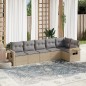 vidaXL 6-tlg. Garten-Sofagarnitur mit Kissen Beige Poly Rattan vidaXL 6-tlg. Garten-Sofagarnitur mit Kissen Beige Poly Rattan