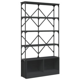 vidaXL Bücherregal Schwarz 100x26x180 cm Holzwerkstoff und Metall