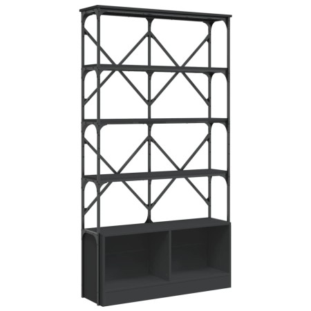 vidaXL Bücherregal Schwarz 100x26x180 cm Holzwerkstoff und Metall