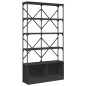 vidaXL Bücherregal Schwarz 100x26x180 cm Holzwerkstoff und Metall vidaXL Bücherregal Schwarz 100x26x180 cm Holzwerkstoff und Metall
