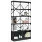 vidaXL Bücherregal Schwarz 100x26x180 cm Holzwerkstoff und Metall vidaXL Bücherregal Schwarz 100x26x180 cm Holzwerkstoff und Metall