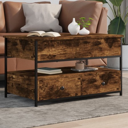 vidaXL Couchtisch Räuchereiche 85x50x50 cm Holzwerkstoff und Metall