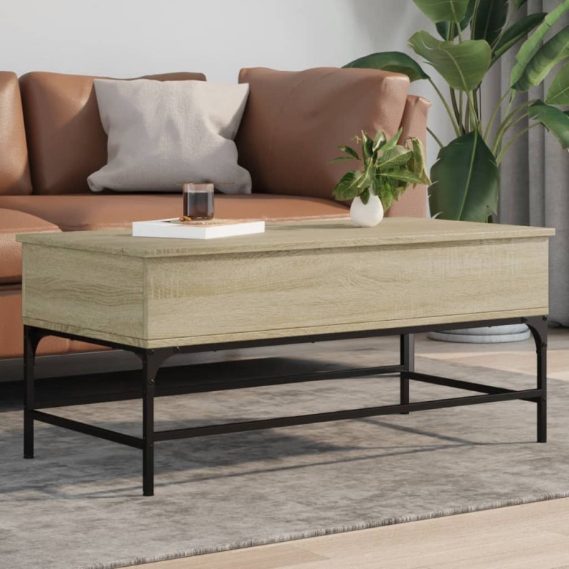 vidaXL Couchtisch Sonoma-Eiche 100x50x45 cm Holzwerkstoff und Metall vidaXL Couchtisch Sonoma-Eiche 100x50x45 cm Holzwerkstoff und Metall