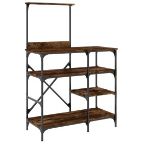 vidaXL Bäckerregal Räuchereiche 90x40x132 cm Holzwerkstoff und Metall